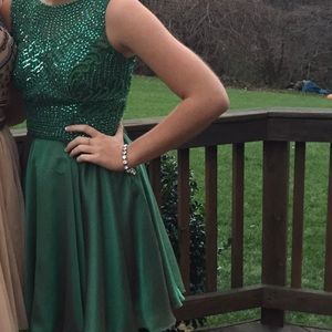 Sherri Hill Green Formal Dress